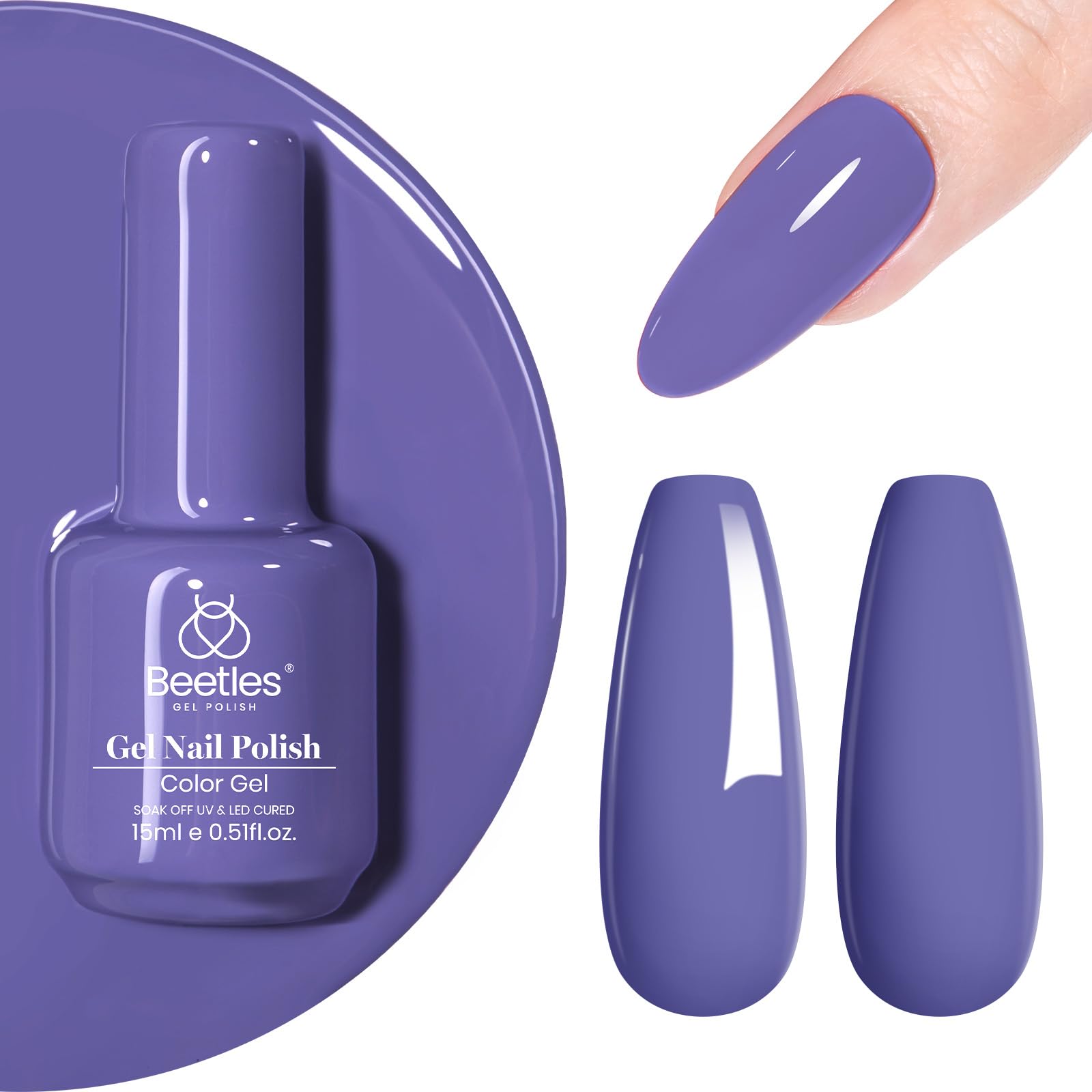 Beetles Purple Gel Polish in a home DIY setting for versatile nails