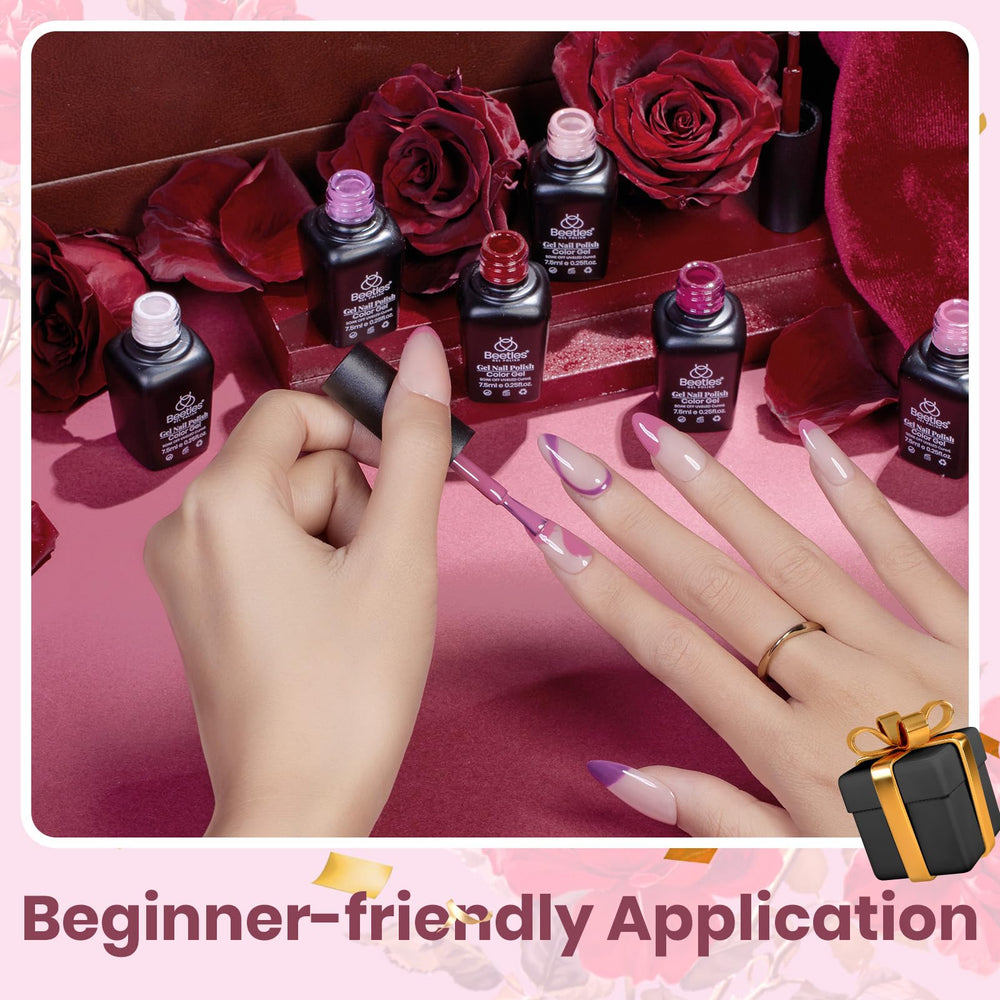 Beetles Purple Gel Polish Set gift packaging ideal for gifting.