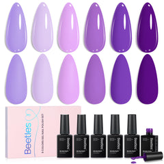 Be Beetles Purple Gel Polish Set in violet shades for an elegant at-home manicure.