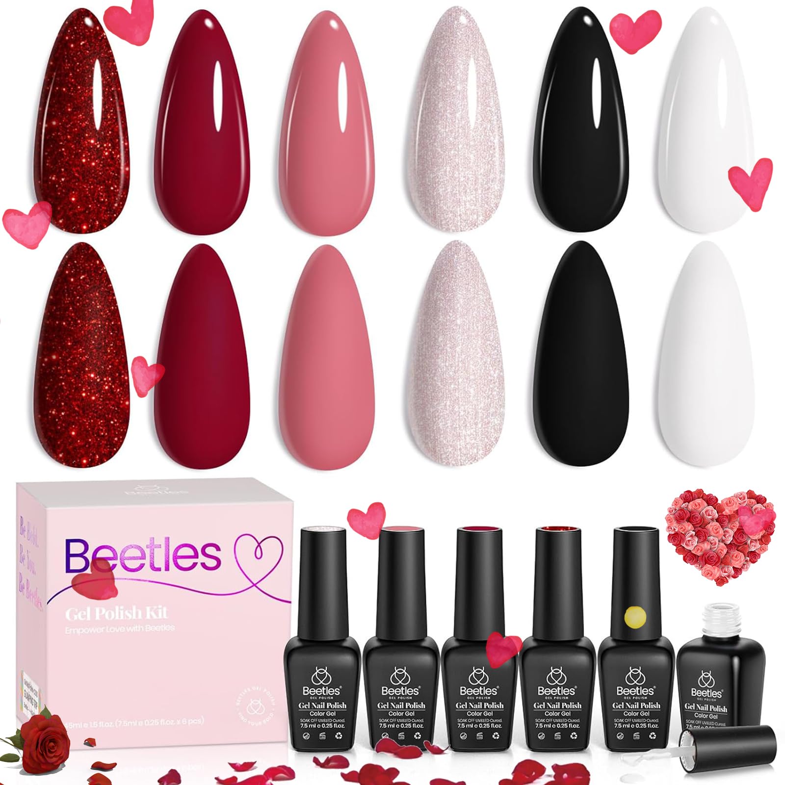 Beetles Queen of Hearts nude pink gel polish for chic nails.
