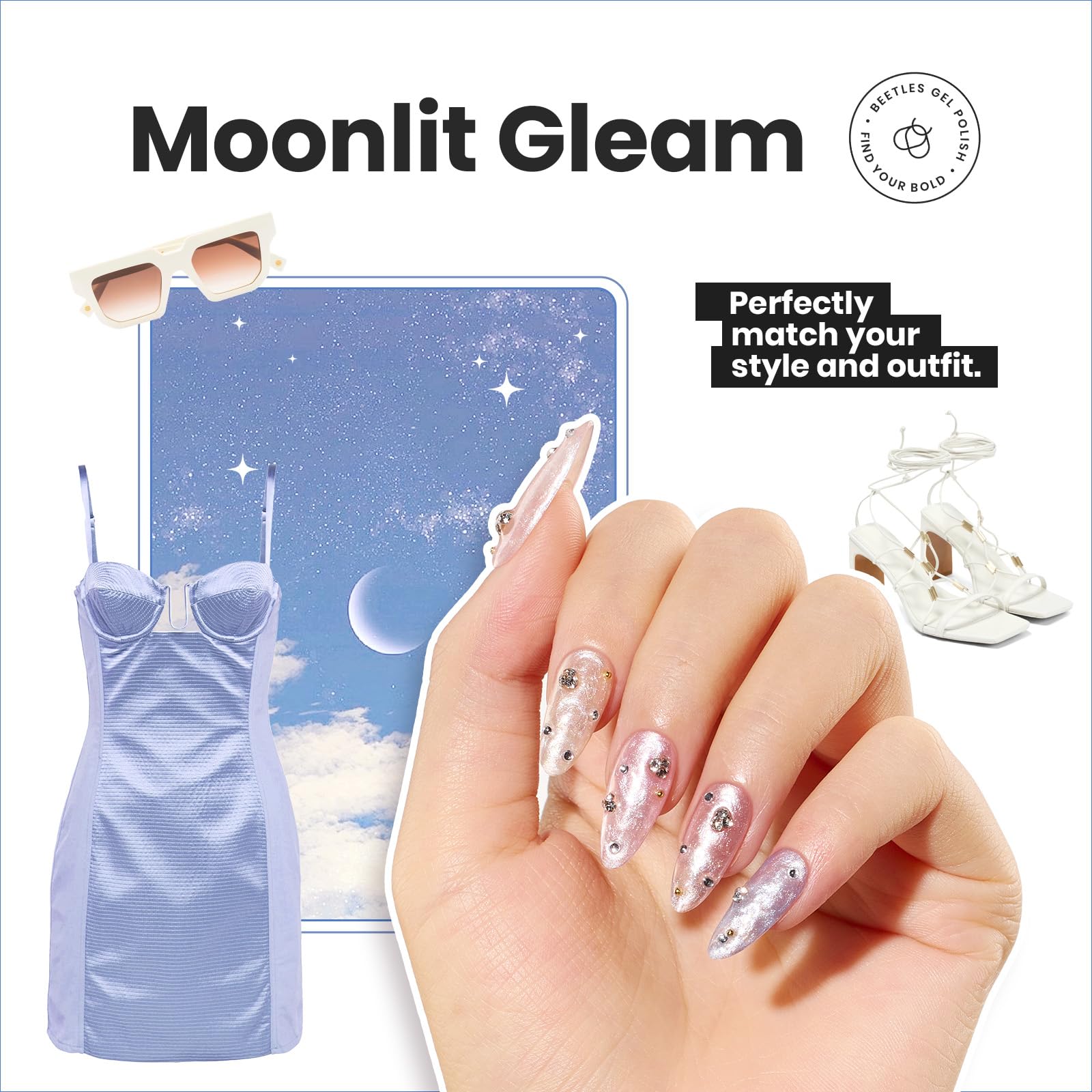 Beetles quick-dry pastel collection in pearl pink shows subtle shimmer.
