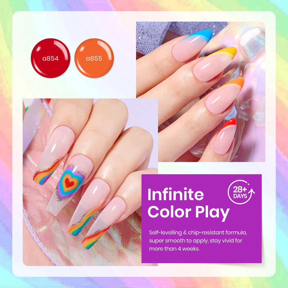 Beetles Rainbow gel polish orange delivers warm, energetic vibes for nails