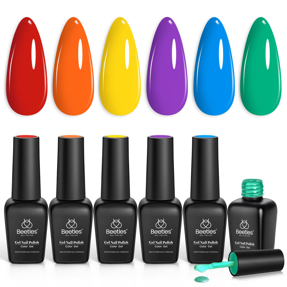 Beetles Rainbow gel polish red for bold nails and lasting color