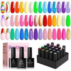 Beetles Rainbow Gel Polish Set with 20 colors for versatile looks.
