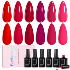 Beetles Crimson Horizon color lineup on display for versatile, long-lasting nails.