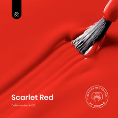Beetles Red Gel Polish brush close-up showing smooth application.