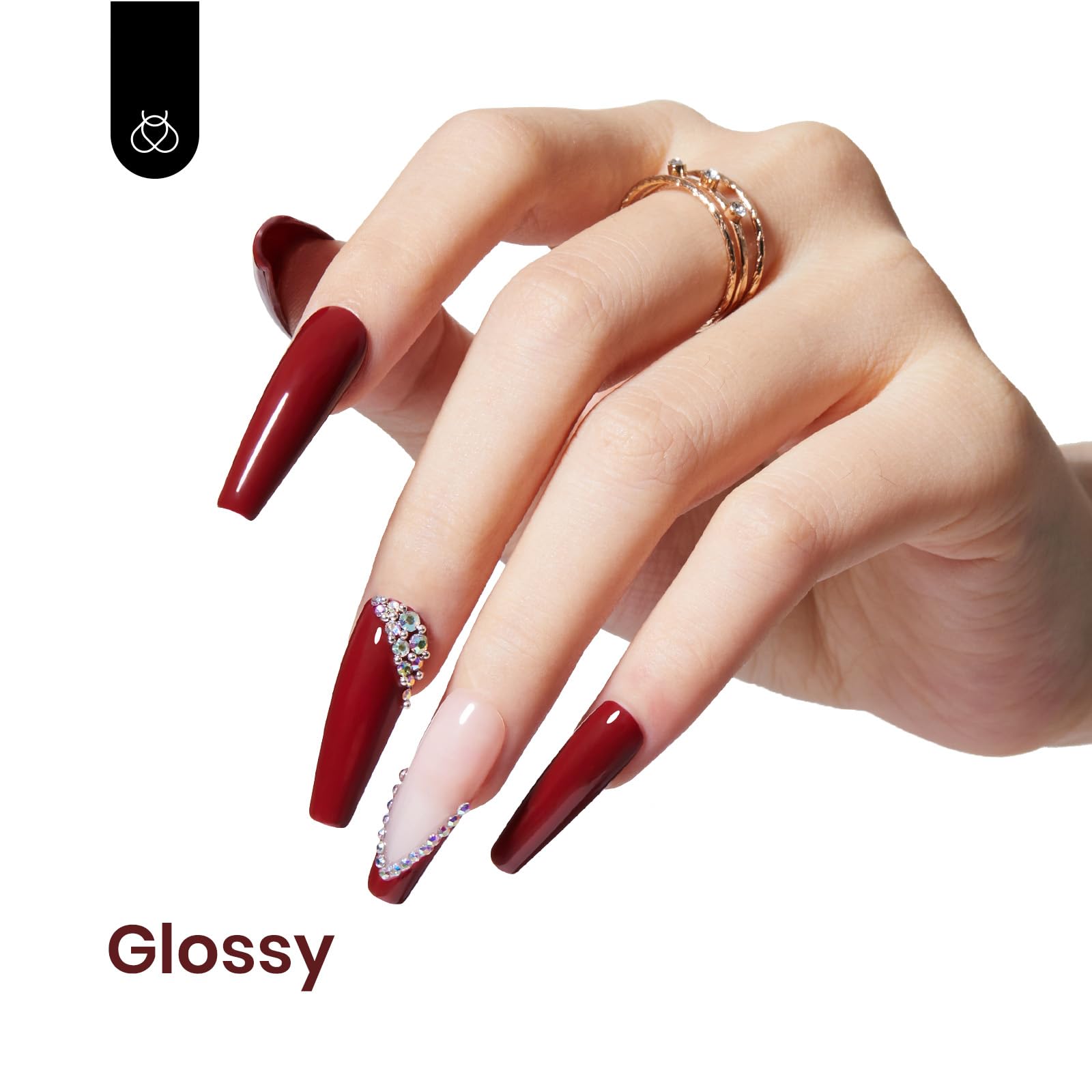 Beetles Red Gel Polish applied on swatch with base coat for long wear.