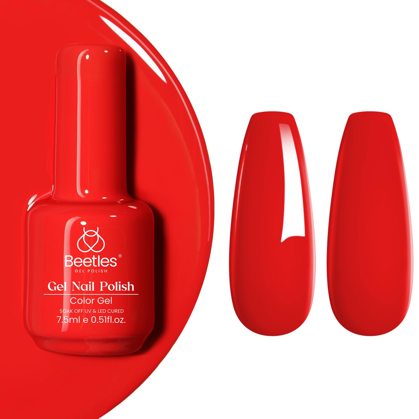 Beetles Red Gel Polish long-wear potential for busy lifestyle.