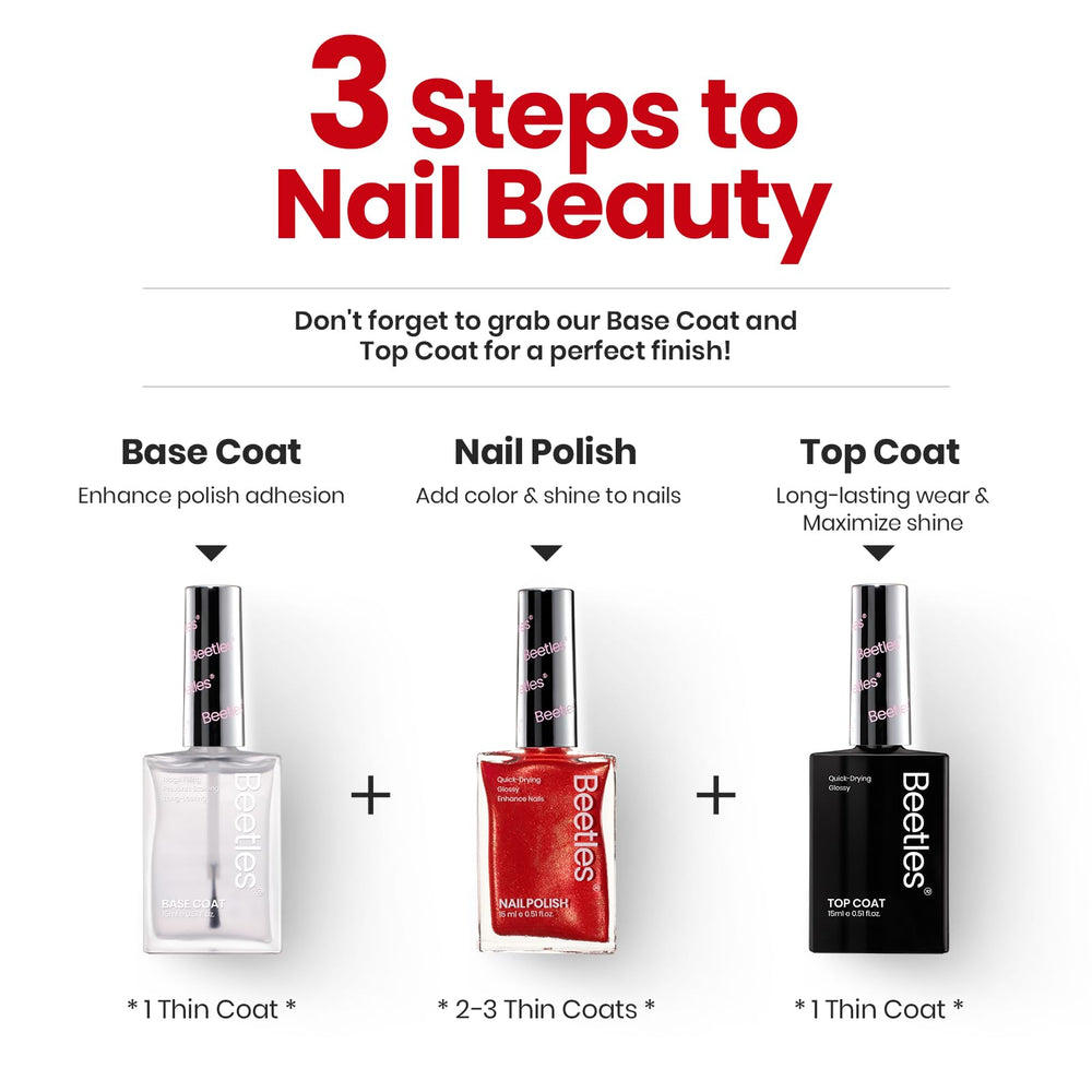 Beetles Red Nail Polish cap and bottle close-up emphasizes premium packaging.