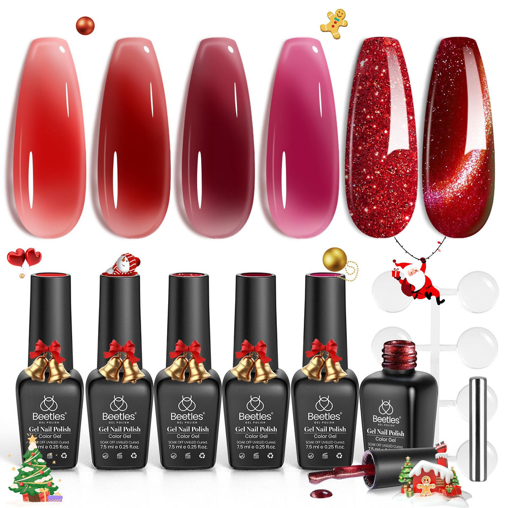 Beetles Red Revival DIY manicure setup for at-home nail art.