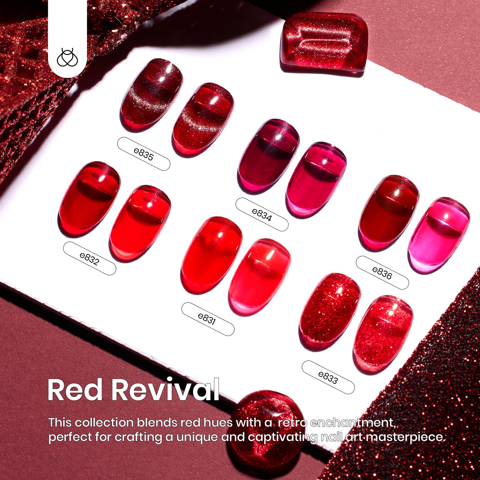 Beetles Red Revival glitter powder closeup highlights sparkle for standout designs.