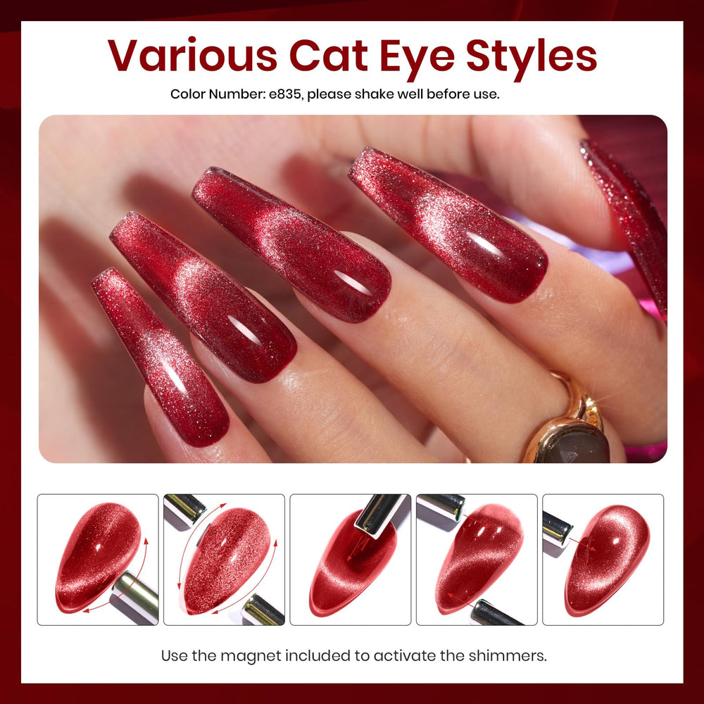 Beetles Red Revival magnet effect demo shows quick cat eye results.