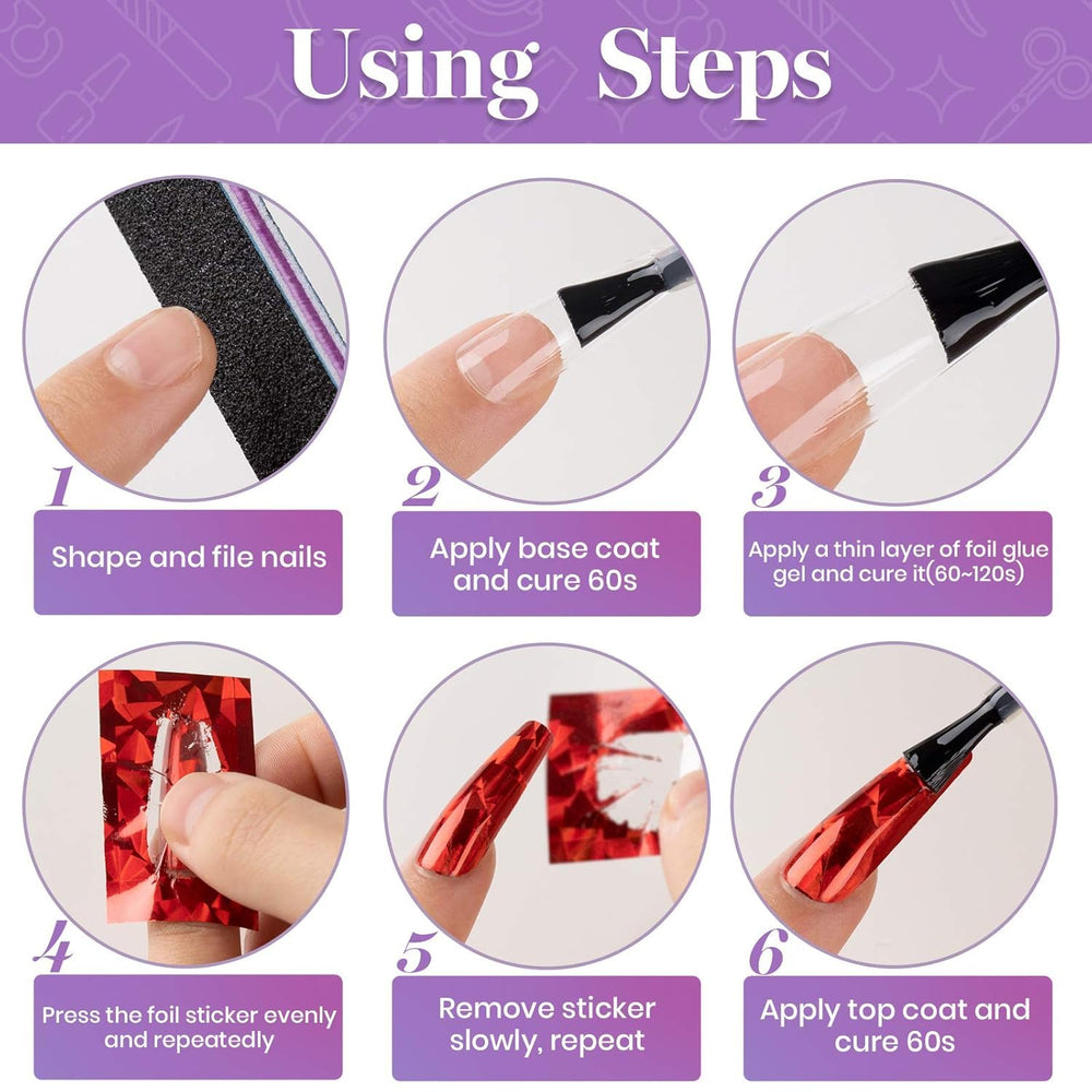Beetles foil glue near polish remover shows easy removal option.