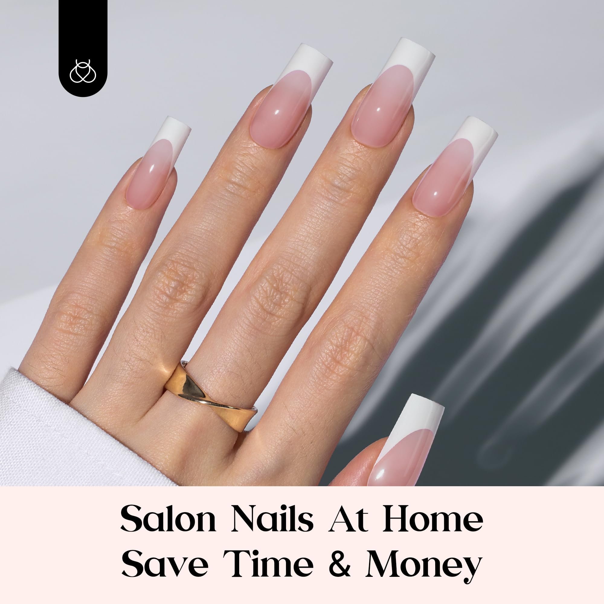 Beetles Rose French nails design layout showing pre designed tips