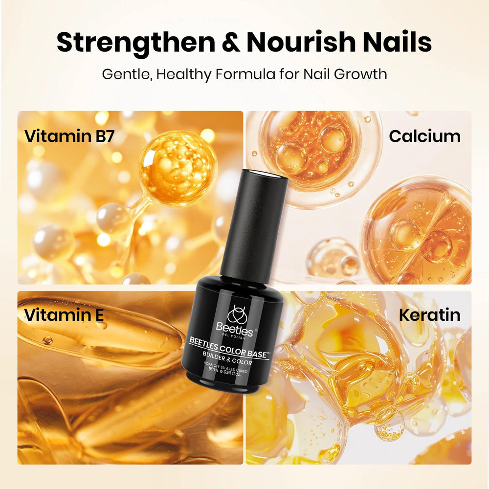 Beetles Rubber Base Builder high adhesion surface ensures durable gel polish hold
