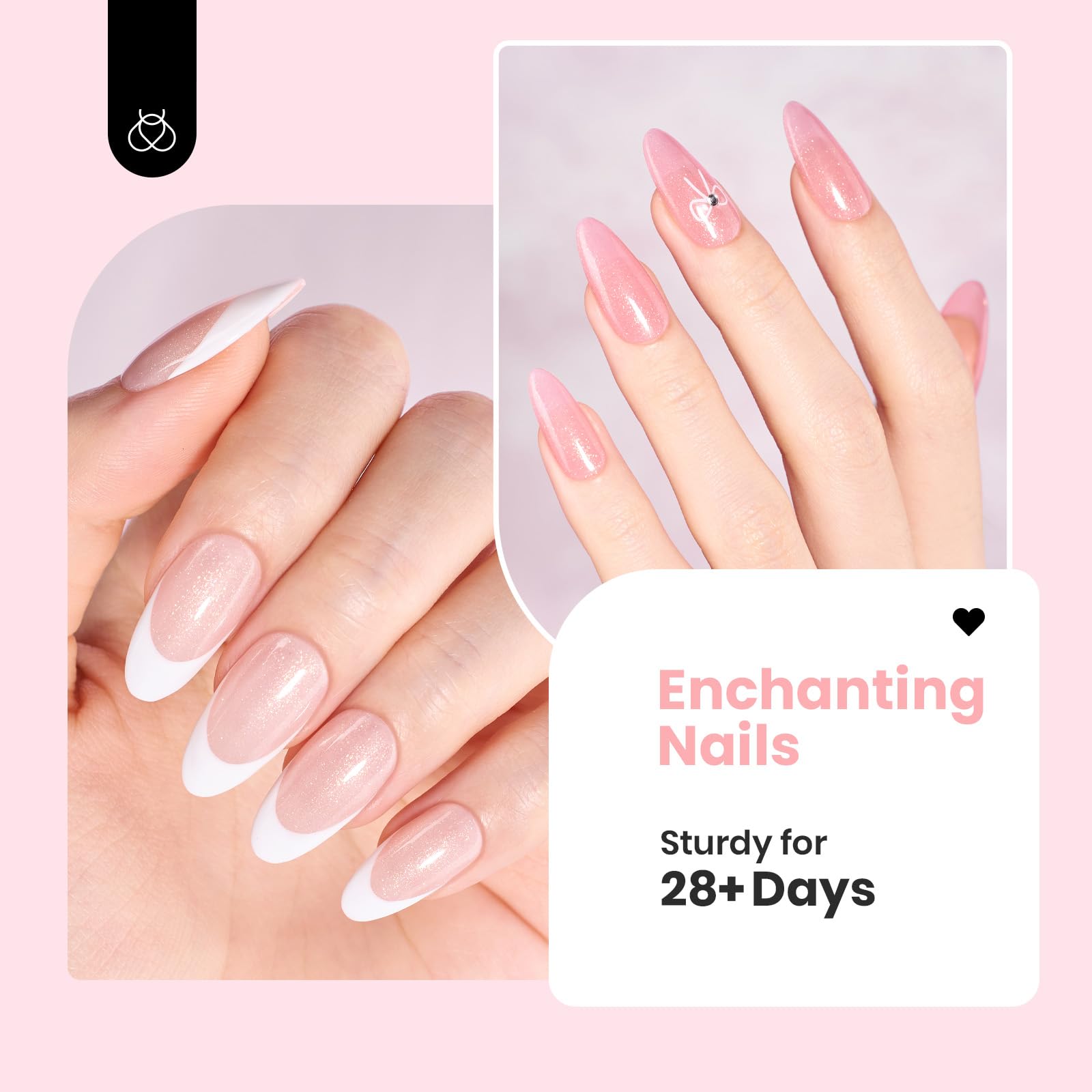 Beetles Rubber Base Gel finished manicure with glossy, chip-resistant look.