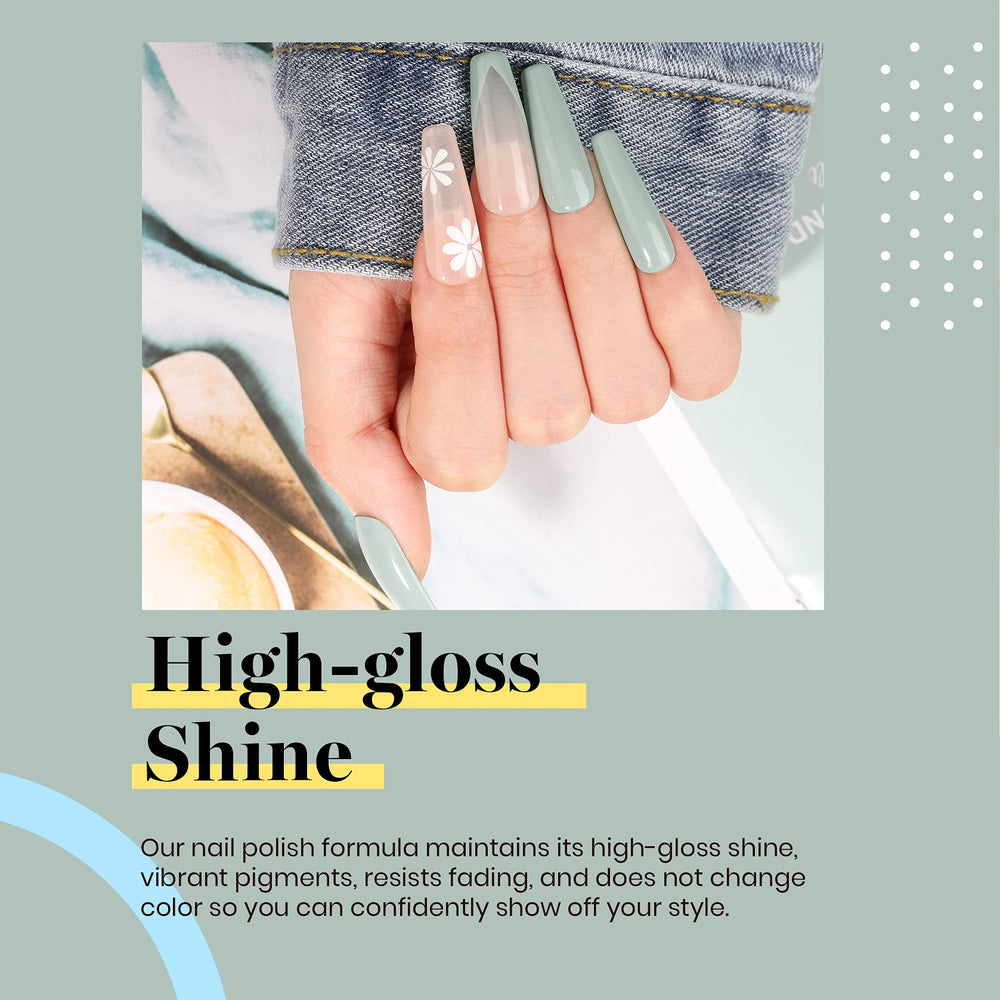 Natural nails with Sage Green Beetles gel polish manicure