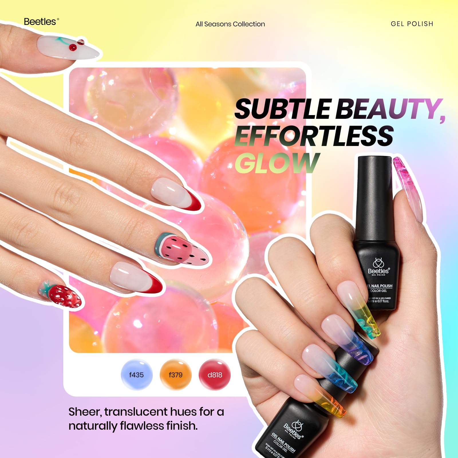 Beetles seasonal color palette arranged for easy at-home manicures.