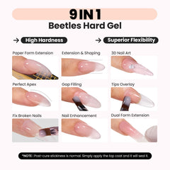 Beetles self-leveling hard gel delivering smooth sculpting and durable wear.