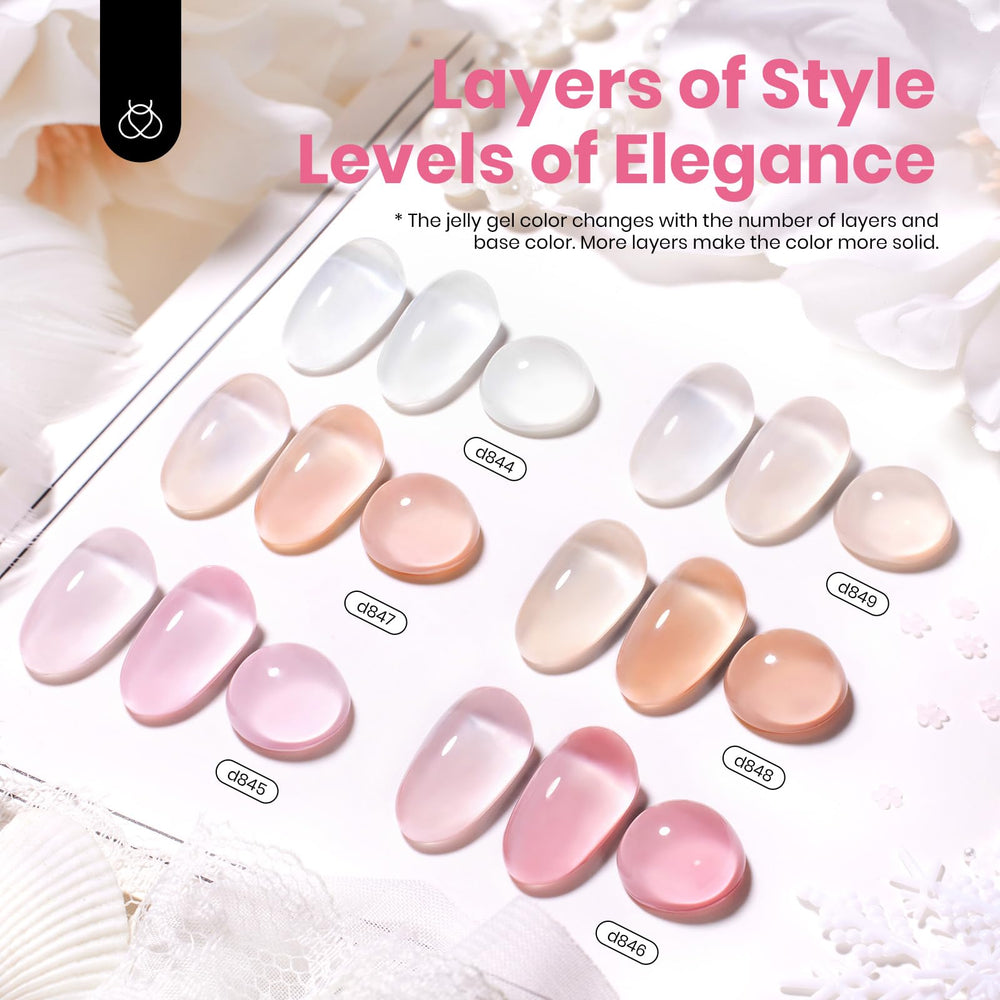 Beetles sheer nude pink nail swatch demonstrates buildable color depth.