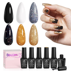 Beetles Shimmer set bottle close-up showing glossy sparkle.