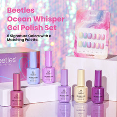 Beetles shimmering white pink purple nails with mermaid-inspired polish finish.
