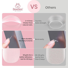 Beetles Short Almond nails pre shaped for fast manicures
