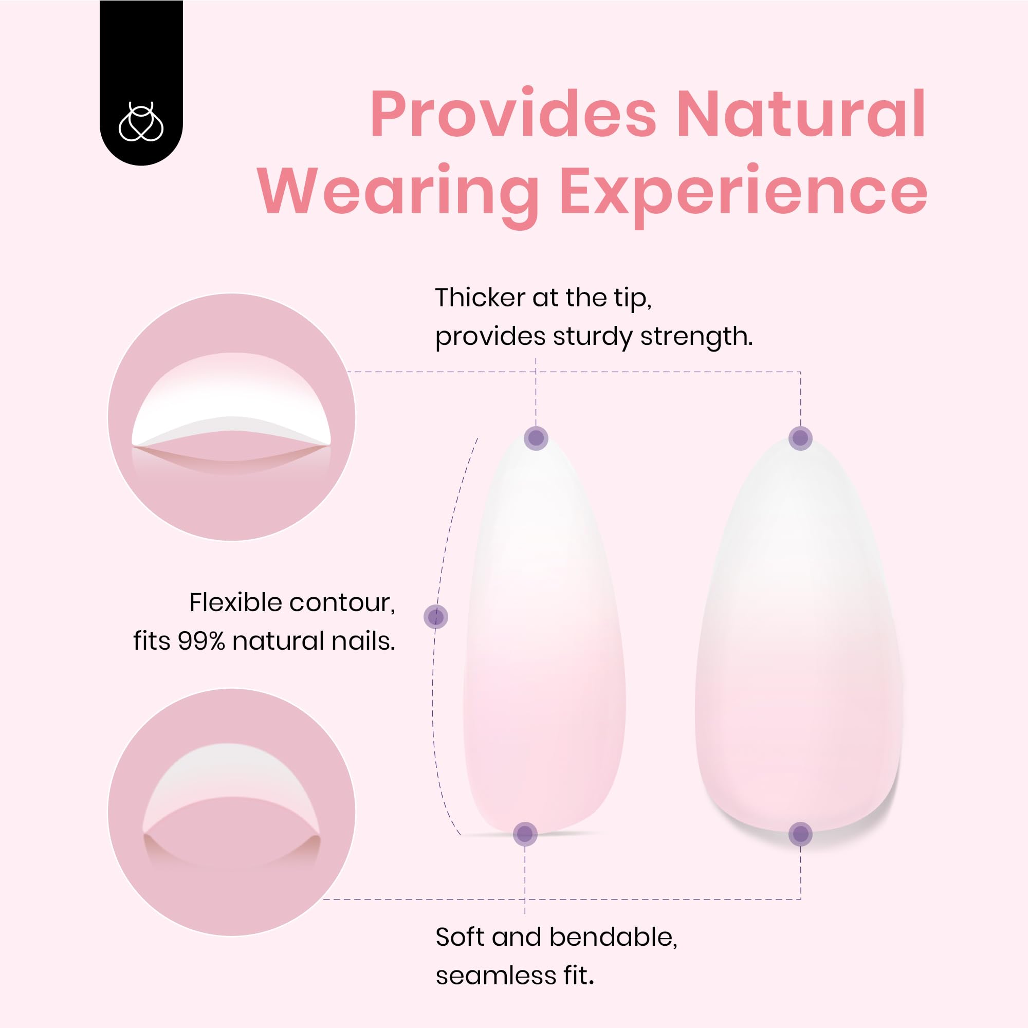 Beetles Short Nail Tips with a matte prepped surface for fast application.