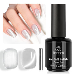 Beetles Silver Cat Eye gel polish with magnet for shimmering nails