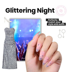 Beetles Gel Polish Silver Glitter highlights a high-gloss holographic finish.