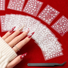 Beetles Snowflake sticker sheet for quick holiday nail art