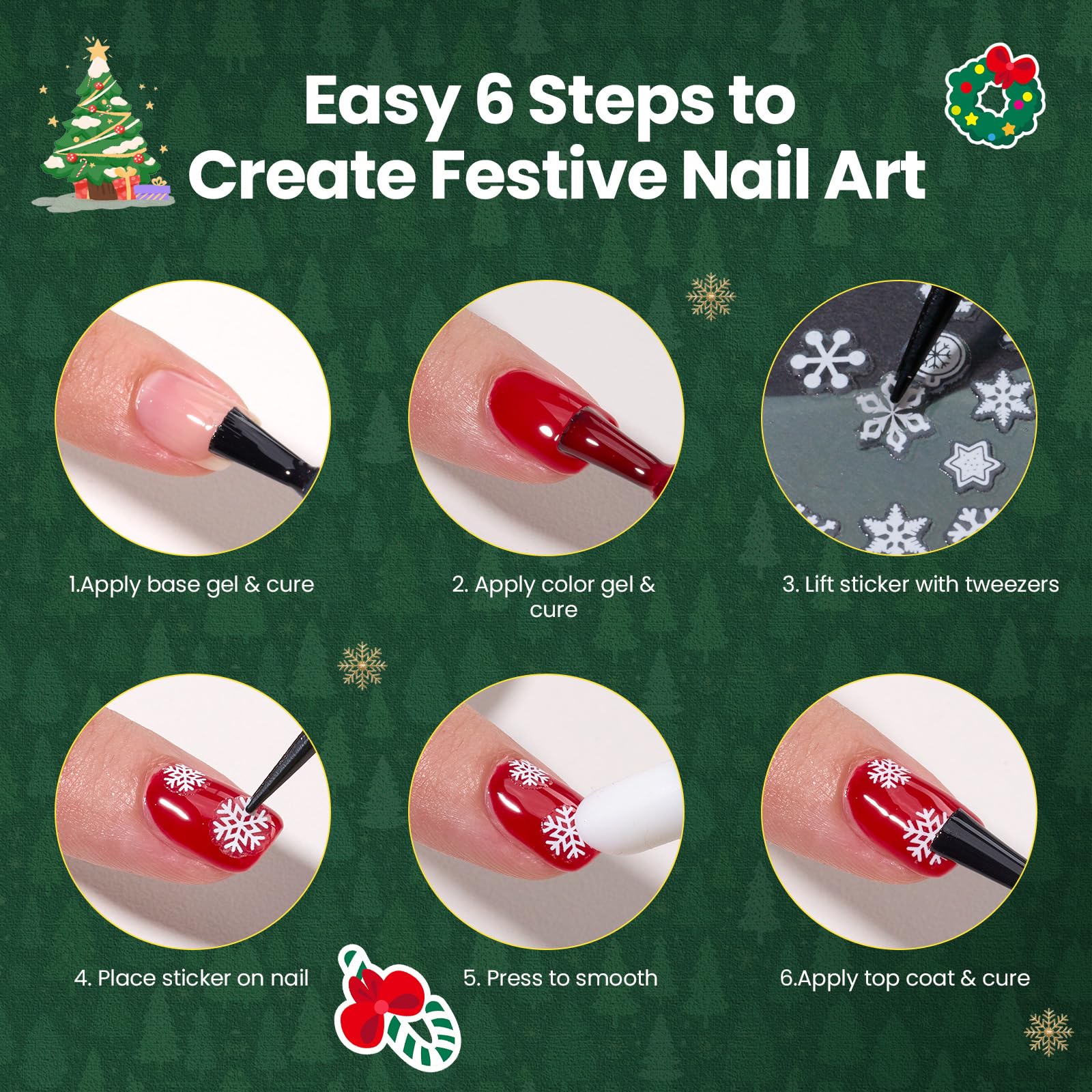 Beetles Snowflake nail art decals sheet versatile for nails or accessories