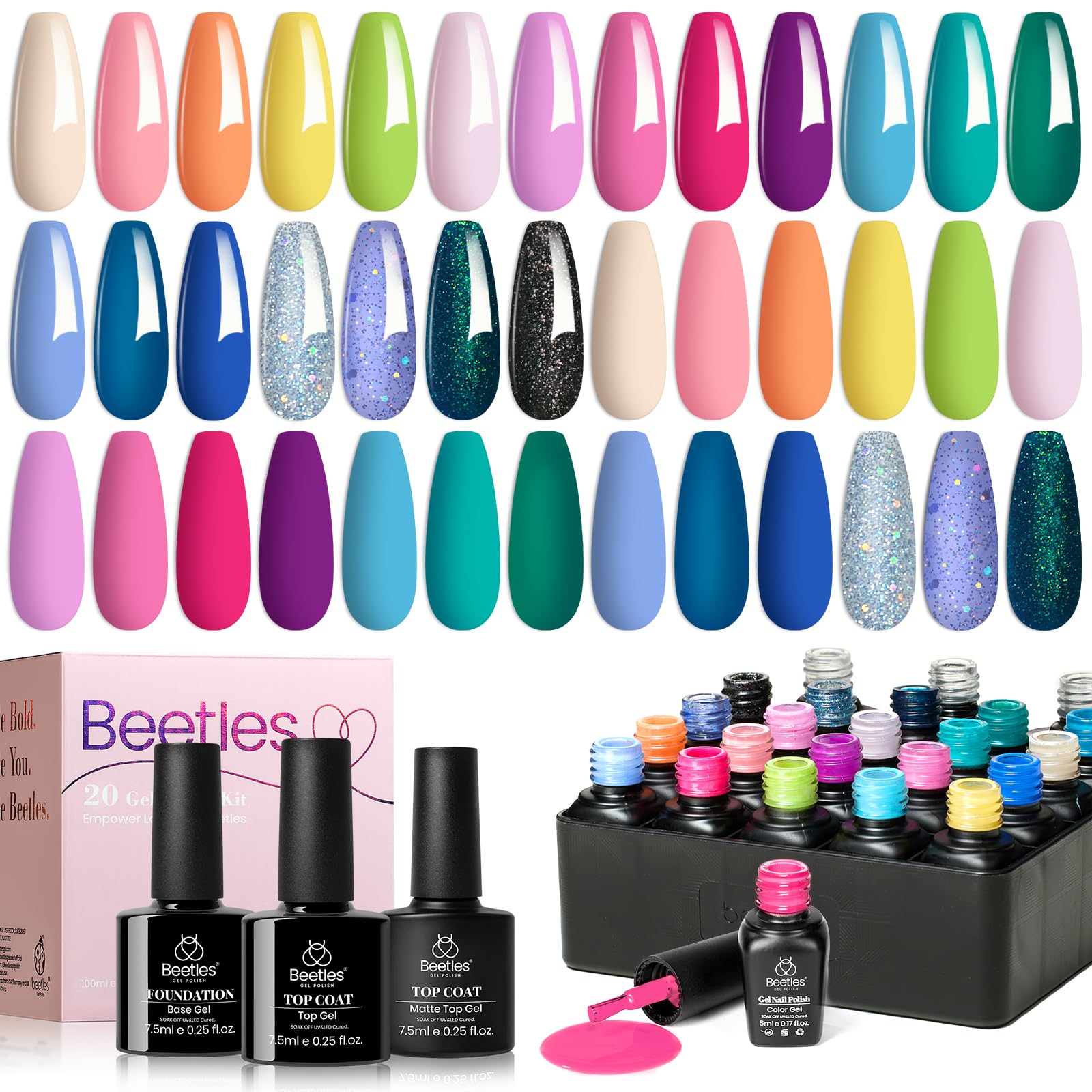 Beetles Soak-Off Gel Polish compatible with UV/LED lamps.