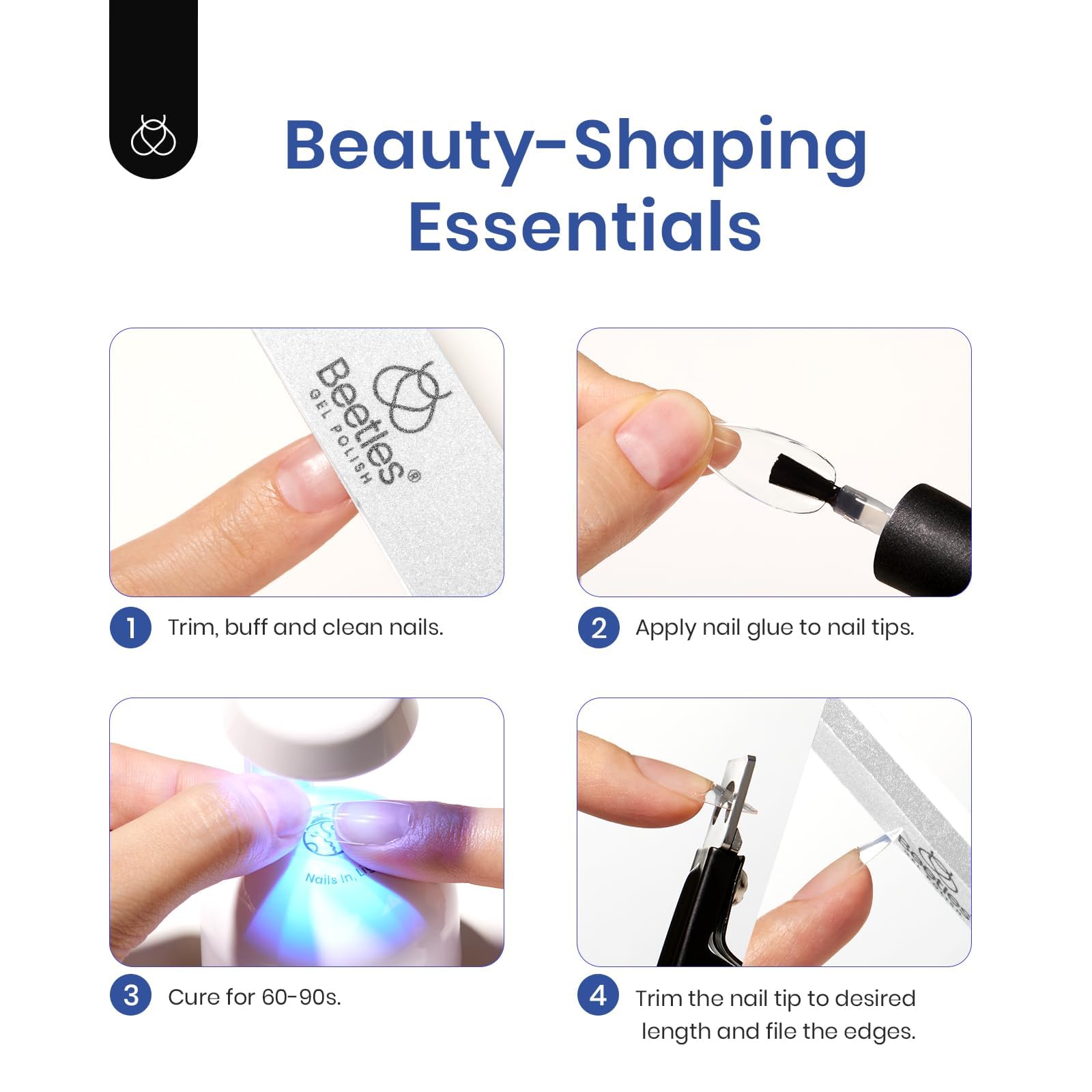 Beetles Soft Gel Nail Kit pre-shaped tips fit various nails