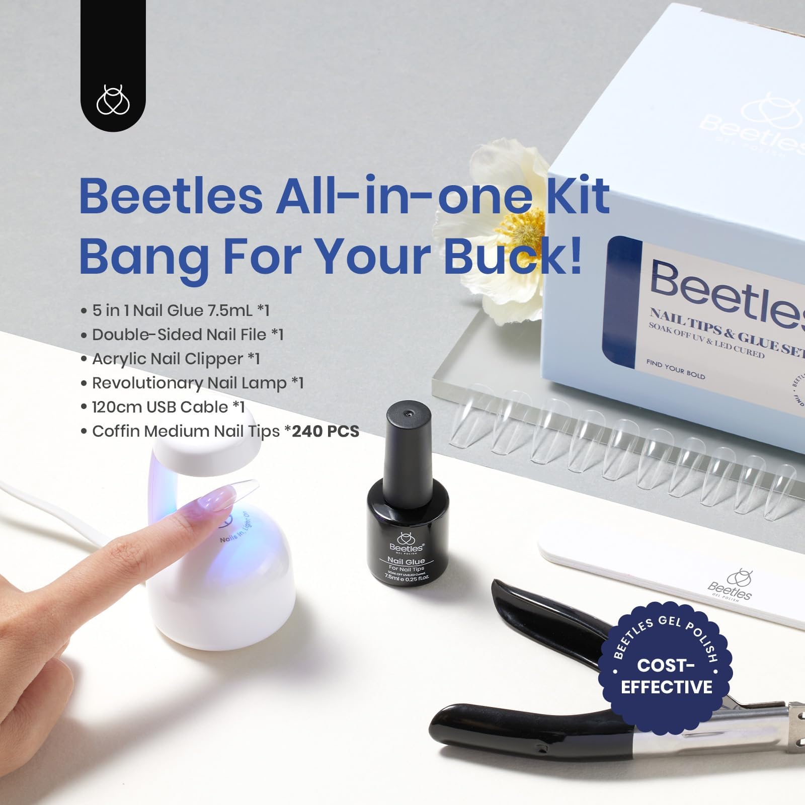 Beetles Soft Gel Nail Kit nail tips clipper for trimming tips
