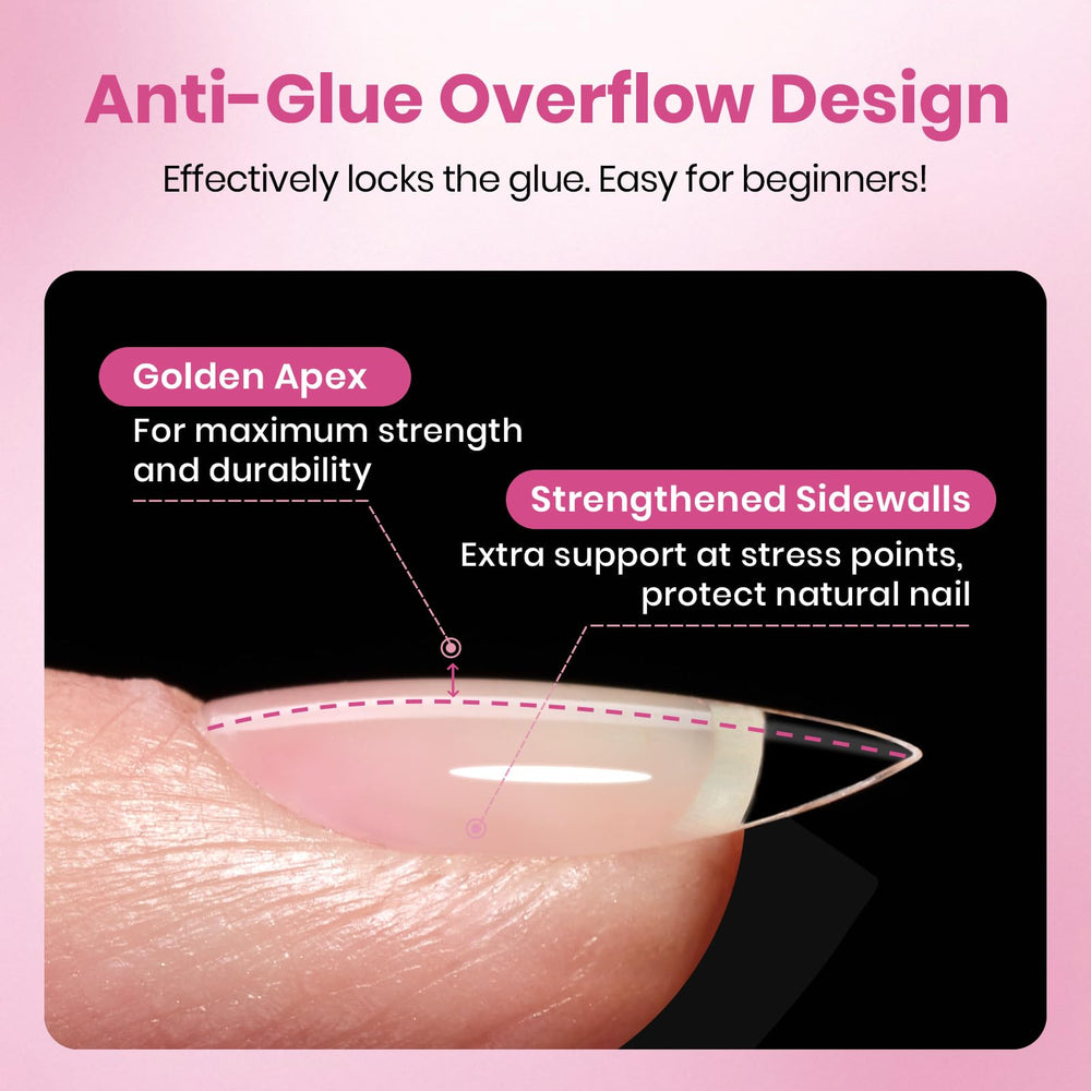Beetles soft PMMA gel tips are low-odor and gentle on nails