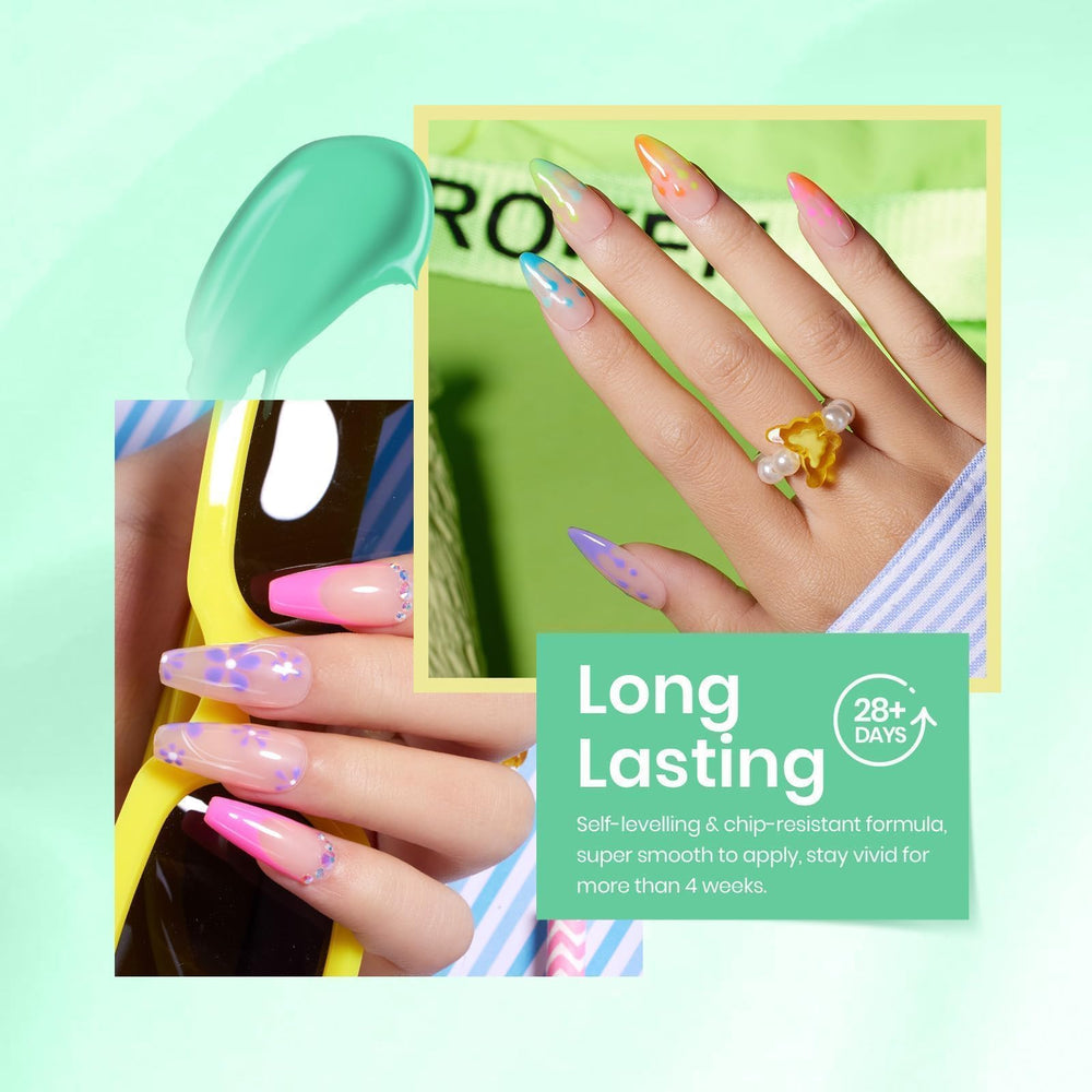 Base coat and top coat required for durable, glossy results with Beetles polish.
