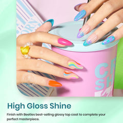 Beetles LED curing compatible for quick at-home manicures.