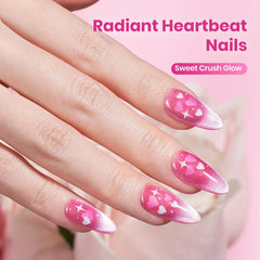 Close-up of beetles Sweet Crush Glow Pink Cat Eye showing magnetic shimmer effect