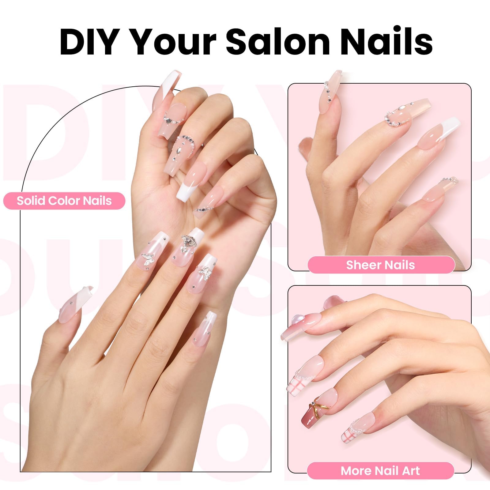 Beetles Tipex 16 sizes tips for precise, custom nail extensions.