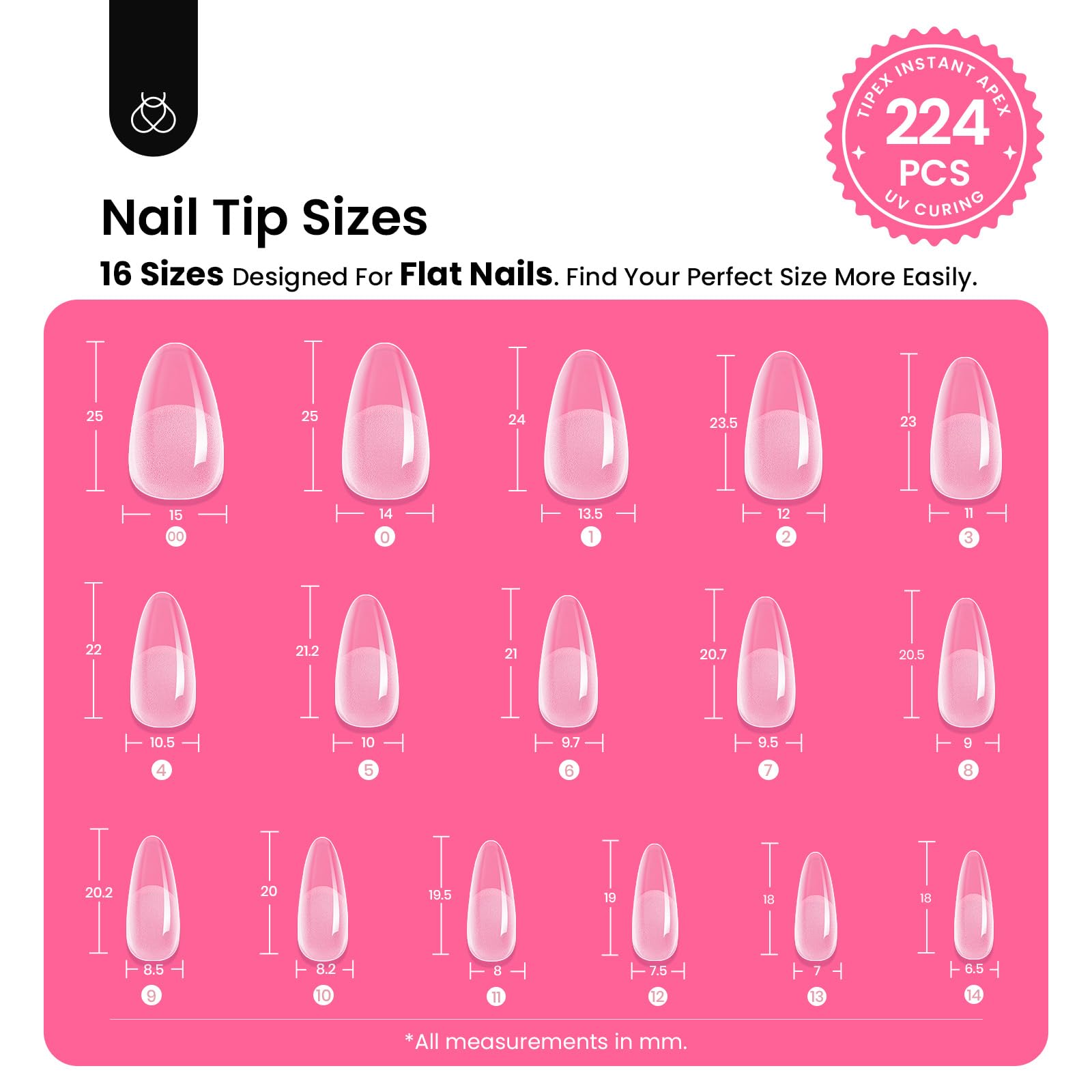Beetles Gel Polish Tipex 224 pre-shaped tips for reliable shaping