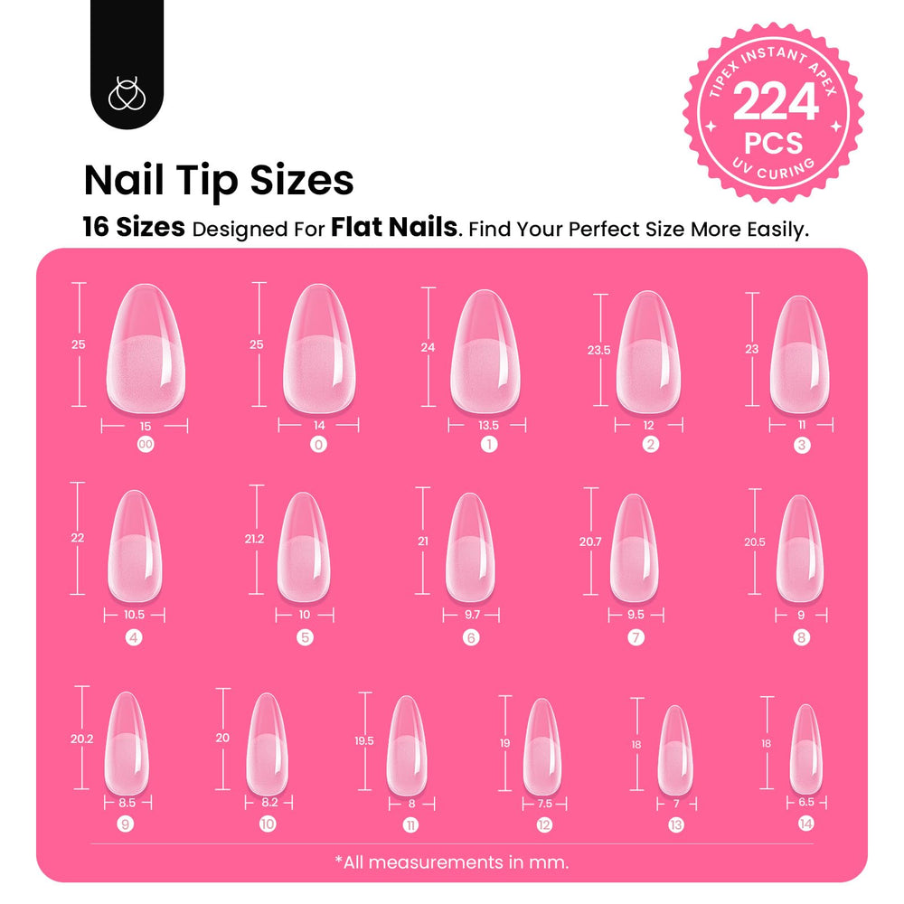 Beetles Gel Polish Tipex 224 pre-shaped tips for reliable shaping
