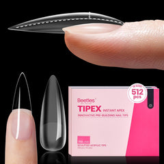 Beetles Tipex apex tips for quick, strong extensions.