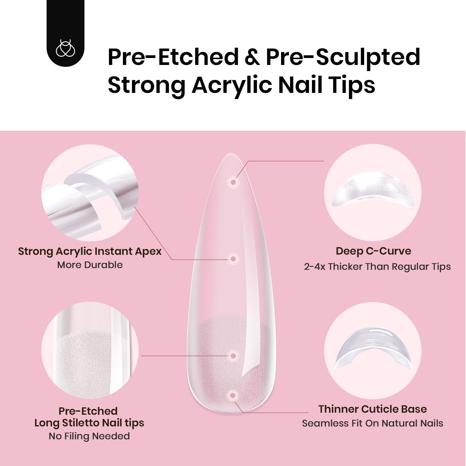 Beetles Tipex full-cover extension tips for seamless coverage.