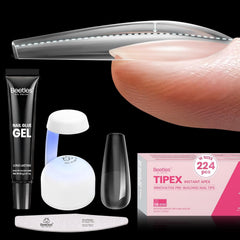 Beetles Tipex instant apex tips kit with 224 coffin tips for secure extensions