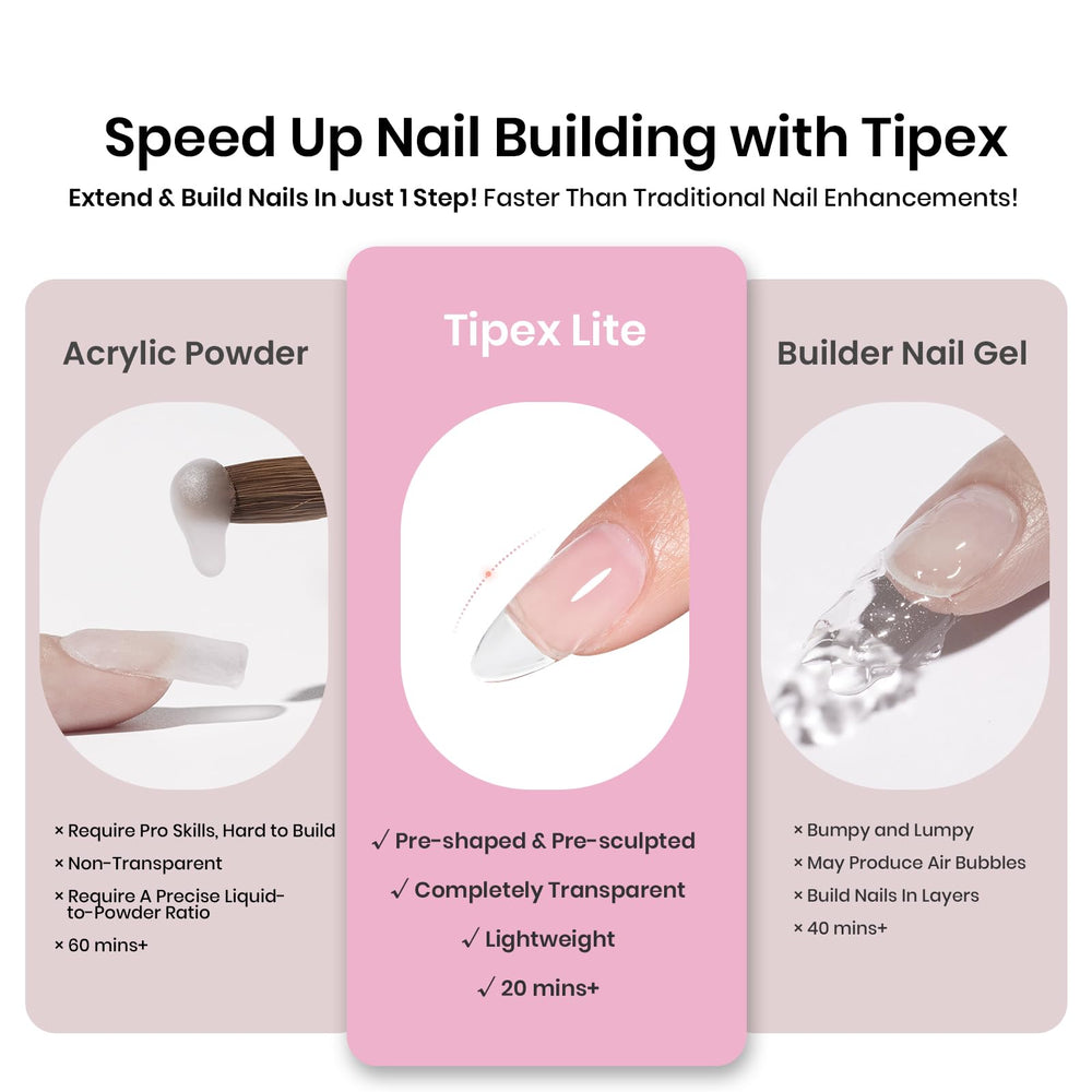 Beetles Tipex Lite tips suitable for press-on creators seeking professional finish