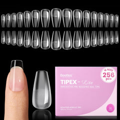 Beetles Tipex Lite apex nail tips front view showing natural fit and shape