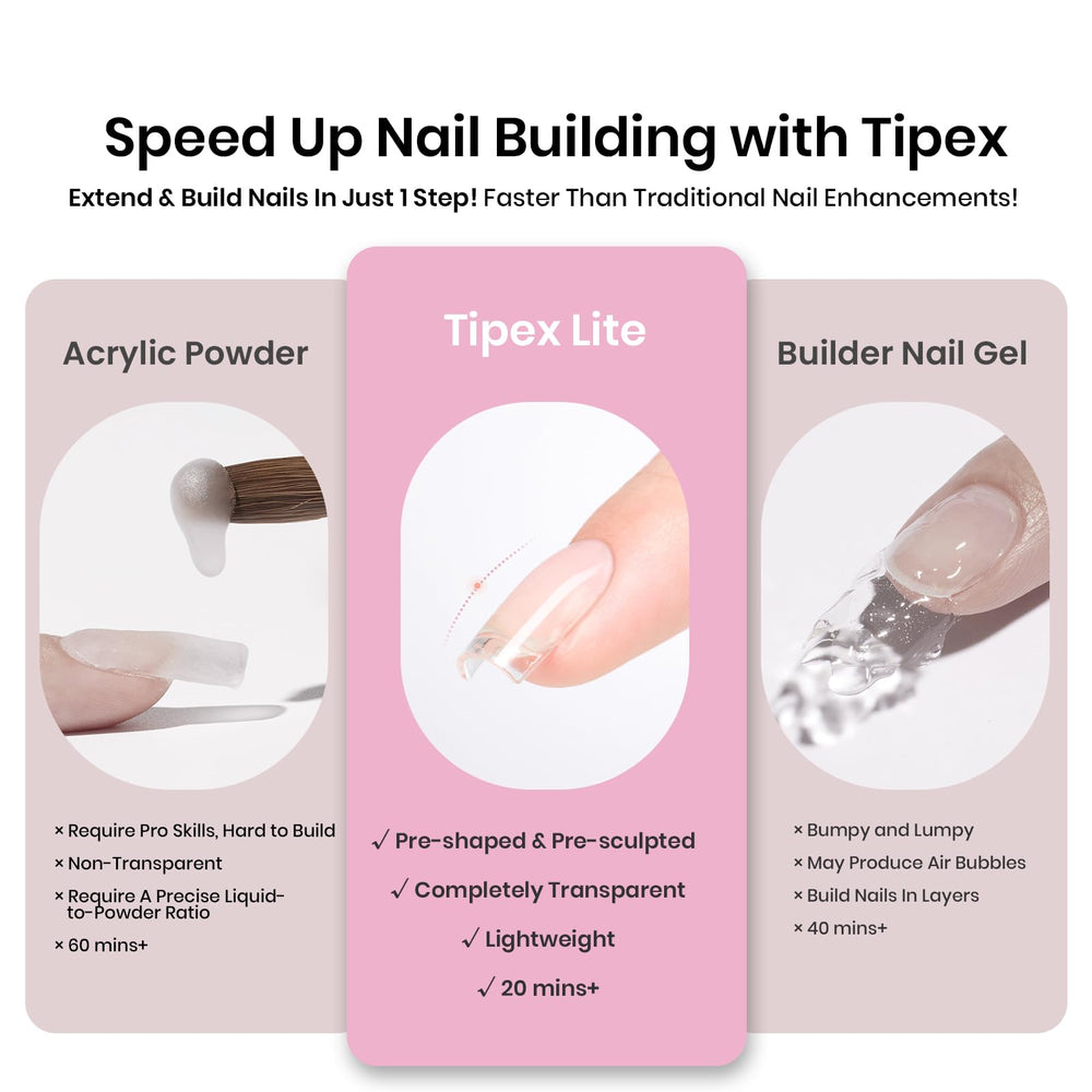 Beetles Tipex Lite Apex Nail Tips ideal for press-on makers seeking durable sets.