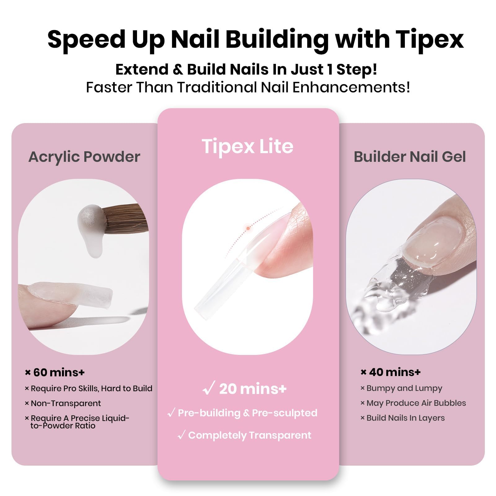 Beetles Tipex Lite durable tips for press-on makers that hold their shape.
