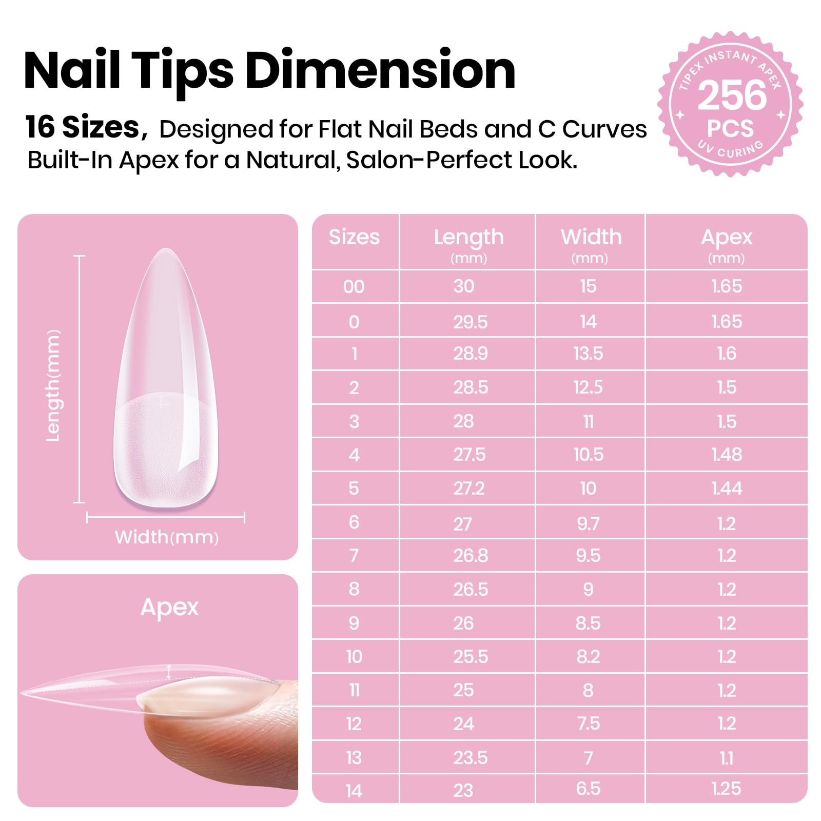 Beetles Tipex Lite flat-nail fit for flat nail beds